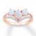 Lab-Created Opal Ring 1/15 ct tw Diamonds 10K Rose Gold