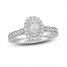 Neil Lane Diamond Engagement Ring 7/8 ct tw Oval/Round 14K White Gold