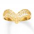 Filigree Chevron Ring 14K Yellow Gold