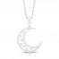 Diamond Moon Necklace 1/4 ct tw Round-cut Sterling Silver 18"