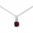 Garnet Necklace White Topaz Sterling Silver