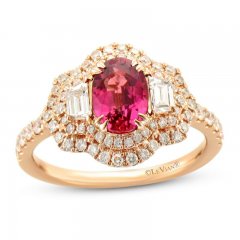 Le Vian Couture Pink Sapphire Ring 7/8 ct tw Diamonds 18K Strawberry Gold