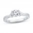 The Kiss Diamond Solitaire GSI Engagement Ring 3/4 ct tw Round-cut Platinum