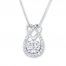 Diamond Heart Necklace 3/4 carat tw 14K White Gold