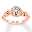 Diamond Engagement Ring 5/8 ct tw Round-cut 14K Rose Gold