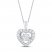 Unstoppable Love Diamond Heart Necklace 1/3 ct tw Round-cut 10K White Gold 19"