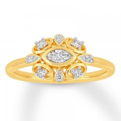 Diamond Fashion Ring 1/4 Carat tw 10K Yellow Gold