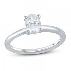 Lab-Created Diamonds by KAY Solitaire Engagement Ring 1 ct tw Oval-cut 14K White Gold