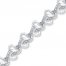 Diamond Heart Bracelet 1/4 ct tw Round-cut Sterling Silver