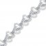 Diamond Heart Bracelet 1/4 ct tw Round-cut Sterling Silver