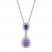 Lavender Lab-Created Opal/White Lab-Created Sapphire/Amethyst Necklace Sterling Silver 18"