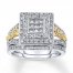 Diamond Ring 5/8 ct tw Princess/Round 14K Two-Tone Gold