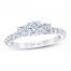 First Light 3-Stone Diamond Engagement Ring 1 ct tw Round-cut 14K White Gold