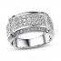 Men's Diamond Band 1-1/2 ct tw Round-cut 10K White Gold