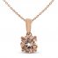 Morganite Necklace 10K Rose Gold 18"