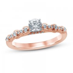 Diamond Engagement Ring 1/2 ct tw Round-cut 14K Rose Gold