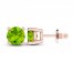 Peridot Solitaire Earrings 10K Rose Gold