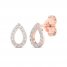 Diamond Pear Earrings 1/15 ct tw Round-Cut 10K Rose Gold