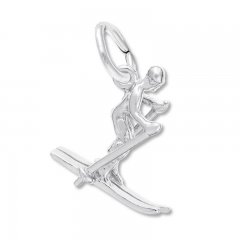 Skier Charm Sterling Silver