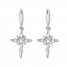 Diamond Cross Earrings 1/6 ct tw Round-cut 10K White Gold