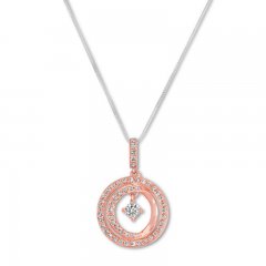 Diamond Circle Necklace 1/4 ct tw Round-cut 10K Two-Tone Gold