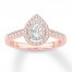 Pear-Shaped Diamond Engagement Ring 1/2 ct tw 14K Rose Gold