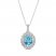 Blue Topaz & White Lab-Created Sapphire Necklace Sterling Silver 18"