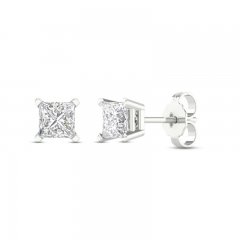 Lab-Created Diamonds by KAY Stud Earrings 3/4 ct tw Princess-Cut 14K White Gold