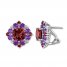 Garnet & Amethyst Earrings Sterling Silver