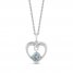 Hallmark Diamonds Aquamarine Heart Necklace 1/10 ct tw Round-Cut Sterling Silver 18"