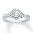 Diamond Engagement Ring 5/8 ct tw 14K White Gold