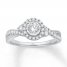 Diamond Engagement Ring 5/8 ct tw 14K White Gold