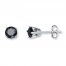 Black Solitaire Earrings 1-1/2 ct tw Diamonds 10K White Gold