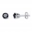 Black Solitaire Earrings 1-1/2 ct tw Diamonds 10K White Gold