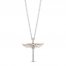 Hallmark Diamonds Angel Necklace 1/10 ct tw Sterling Silver/10K Rose Gold 18"