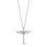 Hallmark Diamonds Angel Necklace 1/10 ct tw Sterling Silver/10K Rose Gold 18"