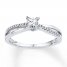 Diamond Promise Ring 1/4 ct tw Round-cut 10K White Gold