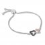 Disney Treasures Mickey & Minnie Diamond Bolo Bracelet 1/5 ct tw Sterling Silver/10K Rose Gold