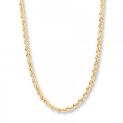 Rope Chain Necklace 10K Yellow Gold 24"