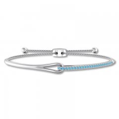 Love + Be Loved Blue Topaz Bolo Bracelet Sterling Silver