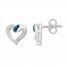 Diamond Heart Earrings Sterling Silver