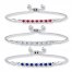 Bolo Bracelet Set Lab-Created Gemstones Sterling Silver