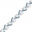 Blue/White Diamond Heart Bracelet 1/4 ct tw Sterling Silver