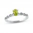 Peridot & Diamond Ring 1/15 ct tw 10K White Gold