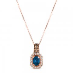 Le Vian Sapphire Necklace 1/3 ct tw Diamonds 14K Strawberry Gold 18"