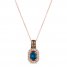 Le Vian Sapphire Necklace 1/3 ct tw Diamonds 14K Strawberry Gold 18"