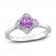 Amethyst & Diamond Promise Ring 1/10 ct tw Cushion/Round-Cut Sterling Silver