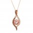 Le Vian Peach Morganite Necklace 5/8 ct tw Diamonds 14K Rose Gold