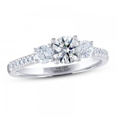 THE LEO Ideal Cut Diamond 3-Stone Engagement Ring 1 ct tw 14K White Gold