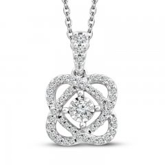 Center of Me Diamond Necklace 1/5 ct tw 10K White Gold 18"